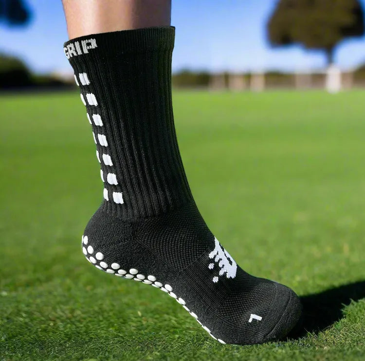 black football grip socks