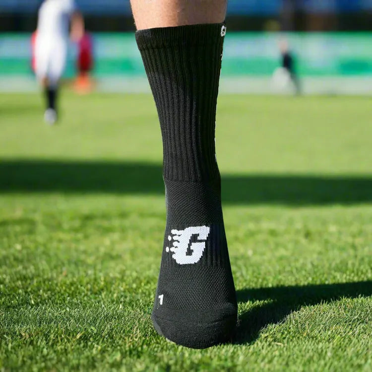 black football grip socks
