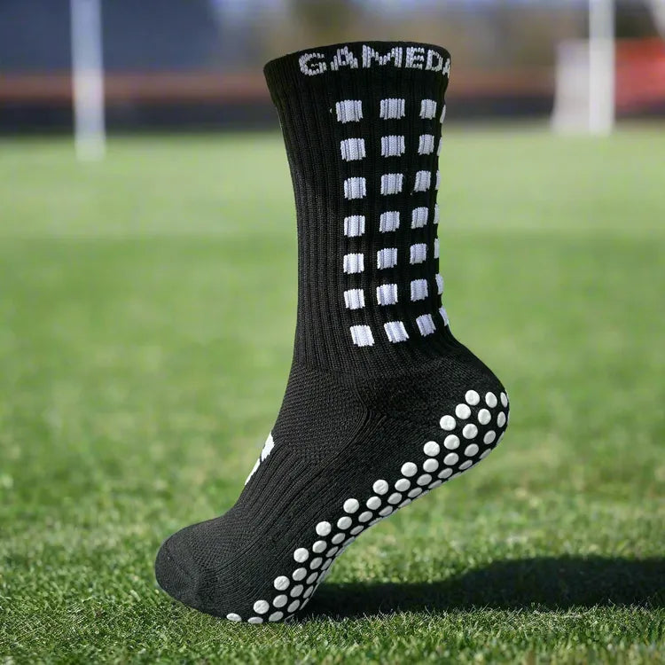 black football grip socks