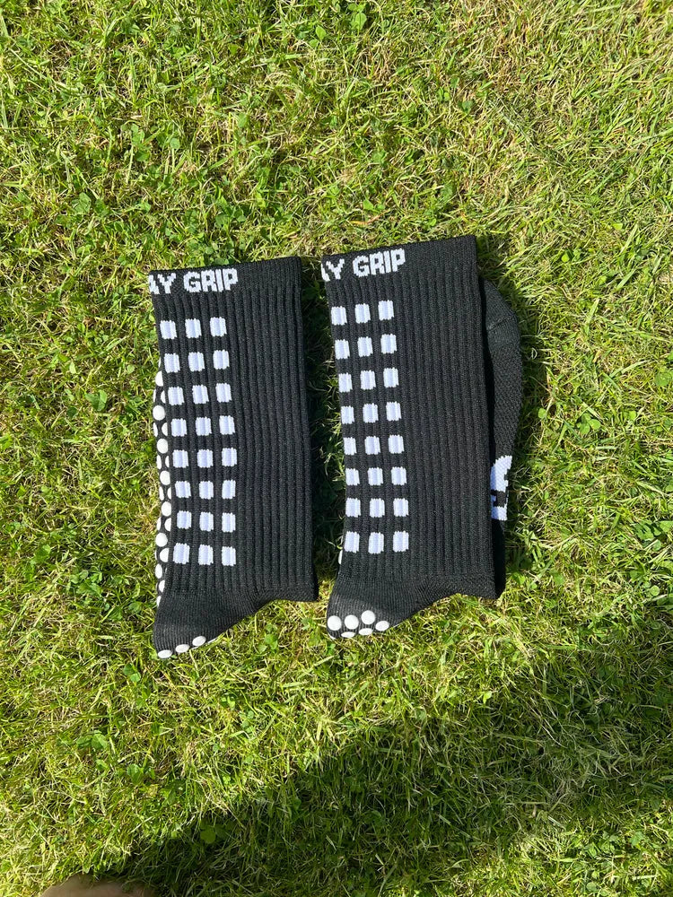 black football grip socks