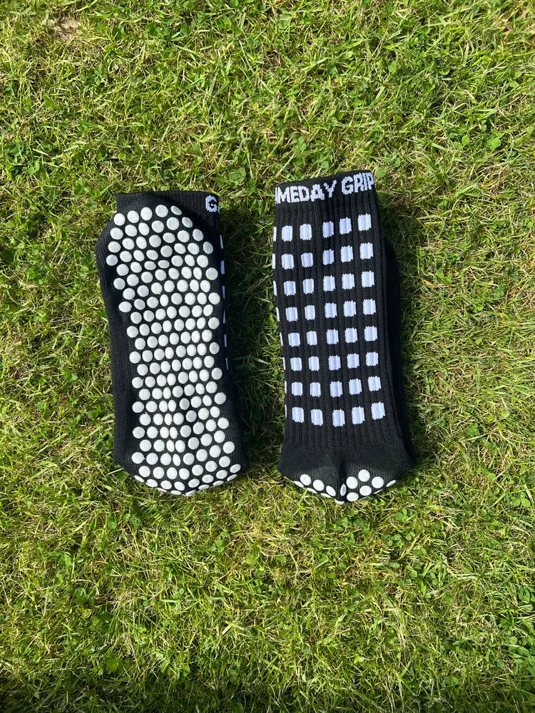 black football grip socks