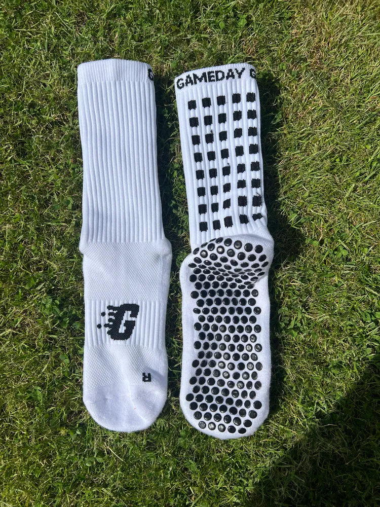 white football grip socks